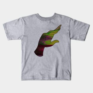 Glitch Art Hand Reaching Out Glitchcore Kids T-Shirt